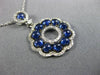 ESTATE 2.08CT DIAMOND & AAA SAPPHIRE 14KT WHITE GOLD 3D FLOWER CIRCULAR PENDANT