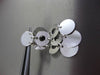 ESTATE 14KT WHITE GOLD CLASSIC 3D MULTI CIRCLE HANGING POST EARRINGS #1641