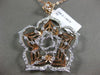 ESTATE EXTRA LARGE 1.44CT DIAMOND 14K WHITE & ROSE GOLD SNOWFLAKE FLOWER PENDANT