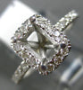 ESTATE .36CT DIAMOND 14K WHITE GOLD 3D CLASSIC HALO SEMI MOUNT ENGAGEMENT RING