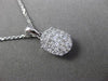 ESTATE .40CT DIAMOND 18KT WHITE GOLD FLOATING CLUSTER FILIGREE OVAL PENDANT