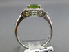 ESTATE 1.51CT DIAMOND & PERIDOT 14KT WHITE GOLD 3D ROUND HALO FRIEDNSHIP RING