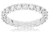 ESTATE 2.25CT ROUND DIAMOND 14K WHITE GOLD SHARE PRONG ETERNITY ANNIVERSARY RING