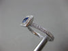 ESTATE .86CT DIAMOND & SAPPHIRE 18KT WHITE GOLD SQUARE CLASSIC ENGAGEMENT RING