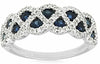 ESTATE 1.0CT DIAMOND & AAA SAPPHIRE 14KT WHITE GOLD 3D INFINITY ANNIVERSARY RING