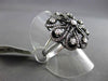 ANTIQUE LARGE 1.14CT DIAMOND 18KT WHITE & BLACK GOLD ETOILE FLOWER FUN RING