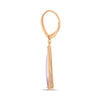 2.11CT DIAMOND & AAA PINK AMETHYST 14KT ROSE GOLD 3D TRIANGULAR HANGING EARRINGS