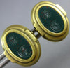 ESTATE KIESELSTEIN CORD HEART STONE 18KT YELLOW GOLD 3D CARVED OVAL EARRINGS