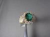 ESTATE 3.34CT DIAMOND & AAA COLOMBIAN EMERALD 14KT YELLOW GOLD FLOWER HALO RING