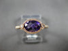 ESTATE 1.28CT DIAMOND & AAA AMETHYST 14KT ROSE GOLD SEMI ETERNITY FILIGREE RING