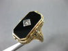ANTIQUE WIDE .03CT DIAMOND 14K YELLOW GOLD LADY CAMEO REVERSIBLE RING  #26428