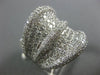 ESTATE EXTRA LARGE 3.90CT DIAMOND 18K WHITE GOLD MULTI ROW PAVE ANNIVERSARY RING