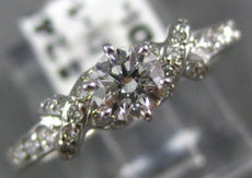 ANTIQUE .68CT DIAMOND 14KT WHITE GOLD 3D WOVEN SOLITAIRE ENGAGEMENT RING #21016