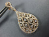ESTATE 1.35CT DIAMOND 14KT ROSE GOLD 3D TEAR DROP OPEN FILIGREE HANGING EARRINGS