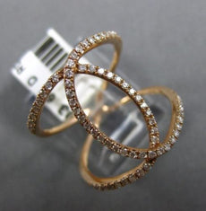 ESTATE WIDE .40CT DIAMOND 14KT ROSE GOLD 3D OVAL INFINITY LOVE KNOT FUN RING