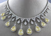 ESTATE LARGE GIA 14.22CT WHITE & FANCY YELLOW DIAMOND 18KT 2 TONE GOLD NECKLACE