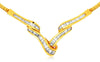 ESTATE 3.25CT BAGUETTE DIAMOND 14K YELLOW GOLD 3D CLASSIC V SHAPE OMEGA NECKLACE