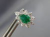 ESTATE 1.9CT DIAMOND & AAA COLOMBIAN EMERALD 14K WHITE GOLD STUD EARRINGS #26077