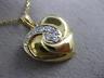 ESTATE .38CT DIAMOND 14KT YELLOW GOLD CLASSIC 3D SWIRL PUFF HEART PENDANT #322