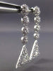 ESTATE LARGE 2.76CT ROUND & TRILLION DIAMOND 18KT WHITE GOLD 3D HANGING EARRINGS