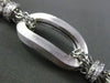 ESTATE WIDE .80CT DIAMOND 14KT WHITE GOLD 3D SHINY & MATTE LINK CHAIN BRACELET