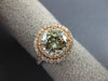 ESTATE LARGE 2.51CT WHITE & FANCY YELLOW DIAMOND 18KT ROSE GOLD ENGAGEMENT RING