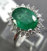 ESTATE 2.16CT DIAMOND & AAA COLOMBIAN EMERALD 18K WHITE GOLD 3D ENGAGEMENT RING