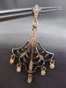 ESTATE LARGE .33CT DIAMOND 14KT BALCK & ROSE GOLD SPIDER WEB CHANDELIER EARRINGS