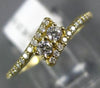 ESTATE .25CT DIAMOND 14K YELLOW GOLD SEMI ETERNITY 2 STONE CRISS CROSS LOVE RING