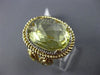 LARGE 12.12CT DIAMOND & GREEN AMETHYST 14KT YELLOW GOLD FILIGREE OVAL HALO RING