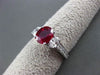 ESTATE 2.17CT DIAMOND & EXTRA FACET RUBY 18KT WHITE GOLD 3 STONE ENGAGEMENT RING
