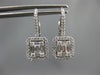 .80CT DIAMOND 18K WHITE GOLD ROUND & BAGUETTE CLUSTER LEVERBACK HANGING EARRINGS