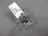 ANTIQUE WIDE .56CT ROUND DIAMOND 18KT WHITE GOLD FLOWER FILIGREE RING VVS #10912