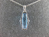 ESTATE 1.59CT DIAMOND & AAA BLUE TOPAZ 14K WHITE GOLD TRAPEZOID FLOATING PENDANT