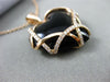 ESTATE .35CT DIAMOND & ONYX 14KT ROSE GOLD 3D HANDCRAFTED HEART FLOATING PENDANT