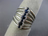 ESTATE WIDE .70CT DIAMOND & AAA SAPPHIRE 14K WHITE GOLD 3D MULTI ROW ETOILE RING