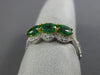 ESTATE 1.44CT DIAMOND & AAA EMERALD 18KT 2 TONE GOLD 3D PAST PRESENT FUTURE RING