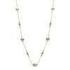 ESTATE .9CT DIAMOND & AAA PEARL 14KT YELLOW GOLD 3D FLOWER BY THE YARD NECKLACE