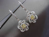 ESTATE LARGE 2.16CT WHITE & YELLOW DIAMOND 18KT TWO TONE GOLD HANGING EARRINGS