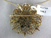 ANTIQUE LARGE 3.50CT OLD MINE DIAMOND 14KT YELLOW GOLD FLORAL PENDANT PIN #23776