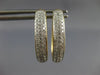 ESTATE LARGE 1.0CT DIAMOND 14KT 2 TONE GOLD 3D CLASSIC 3 ROW OVAL HOOP EARRINGS