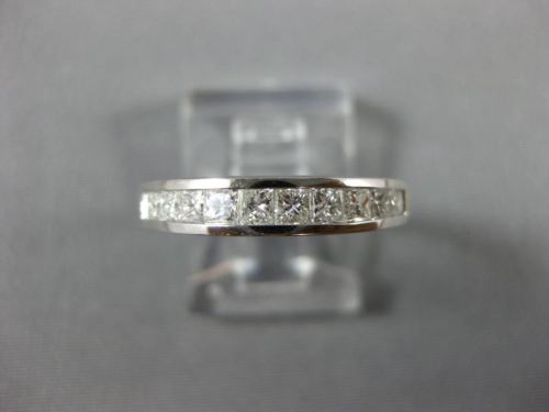 .50CT DIAMOND 14KT WHITE GOLD 3mm PRINCESS COMFORT FIT WEDDING ANNIVERSARY RING