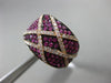 ESTATE LARGE .79CT DIAMOND & PINK SAPPHIRE 18K ROSE GOLD 3D CRISS CROSS FUN RING