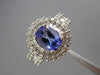 ESTATE 2.25CT DIAMOND & TANZANITE 14KT WHITE GOLD 3D DOUBLE HALO ENGAGEMENT RING