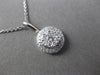 ESTATE LARGE .50CT DIAMOND 14KT WHITE GOLD CLUSTER FLOATING PENDANT & CHAIN