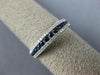 ESTATE .51CT DIAMOND & AAA SAPPHIRE 18K WHITE GOLD 3D CLASSIC ANNIVERSARY RING