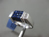 ESTATE WIDE 3.21CT DIAMOND & AAA SAPPHIRE 18KT WHITE GOLD 3D RECTANGULAR RING