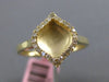 ESTATE .15CT DIAMOND 14KT YELLOW GOLD 3D CLASSIC LEAF MATTE & SHINY RING 11mm