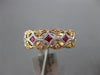 ESTATE .14CT DIAMOND & AAA RUBY 18KT WHITE & ROSE GOLD FILIGREE ANNIVERSARY RING