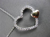 ESTATE .25CT DIAMOND 14KT TWO TONE GOLD FLOATING DOUBLE HEART PENDANT & CHAIN